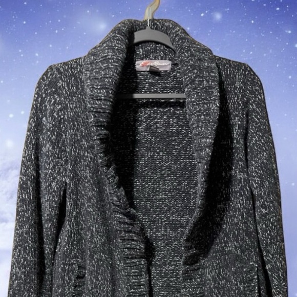 Eddie Bauer S Black Heather Knit Cardi Sweater - Picture 5 of 11